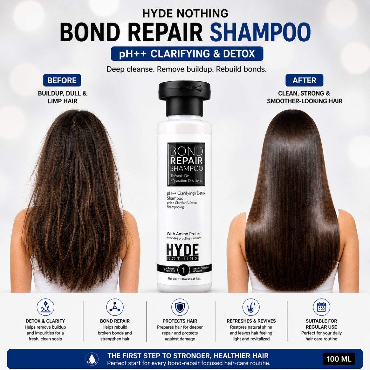 HYDE NOTHING Bond Repair pH++ Clarifying & Detox Shampoo (100ml)