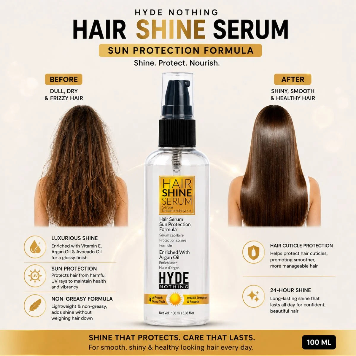 Hair Shine Serum: Luxurious Shine with Vitamin E and Argan Oil – 100ml