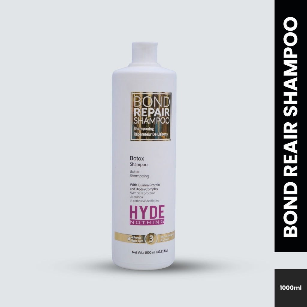 A 1000ml bottle of Bond Repair Shampoo by Hyde Nothing