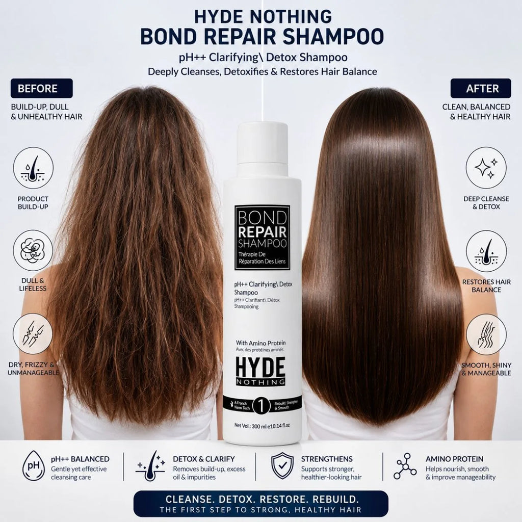 HYDE NOTHING Bond Repair pH++ Clarifying Detox Shampoo – Oily Scalp Care (300ml)