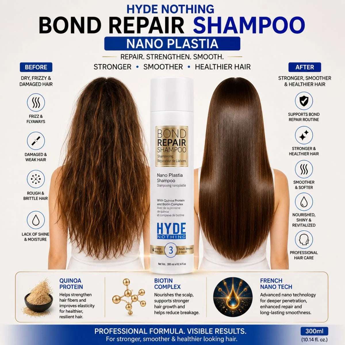 HYDE NOTHING Nano Plastia Bond Repair Shampoo (300ml)