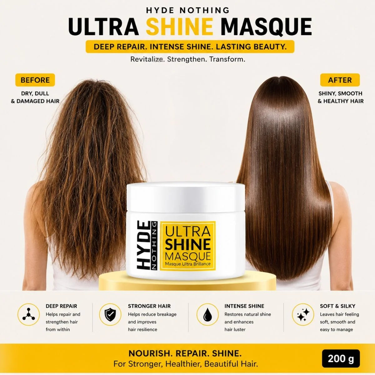 Ultra Shine Hair Masque 200g: Natural Repair and Protection for Luxurious Hair